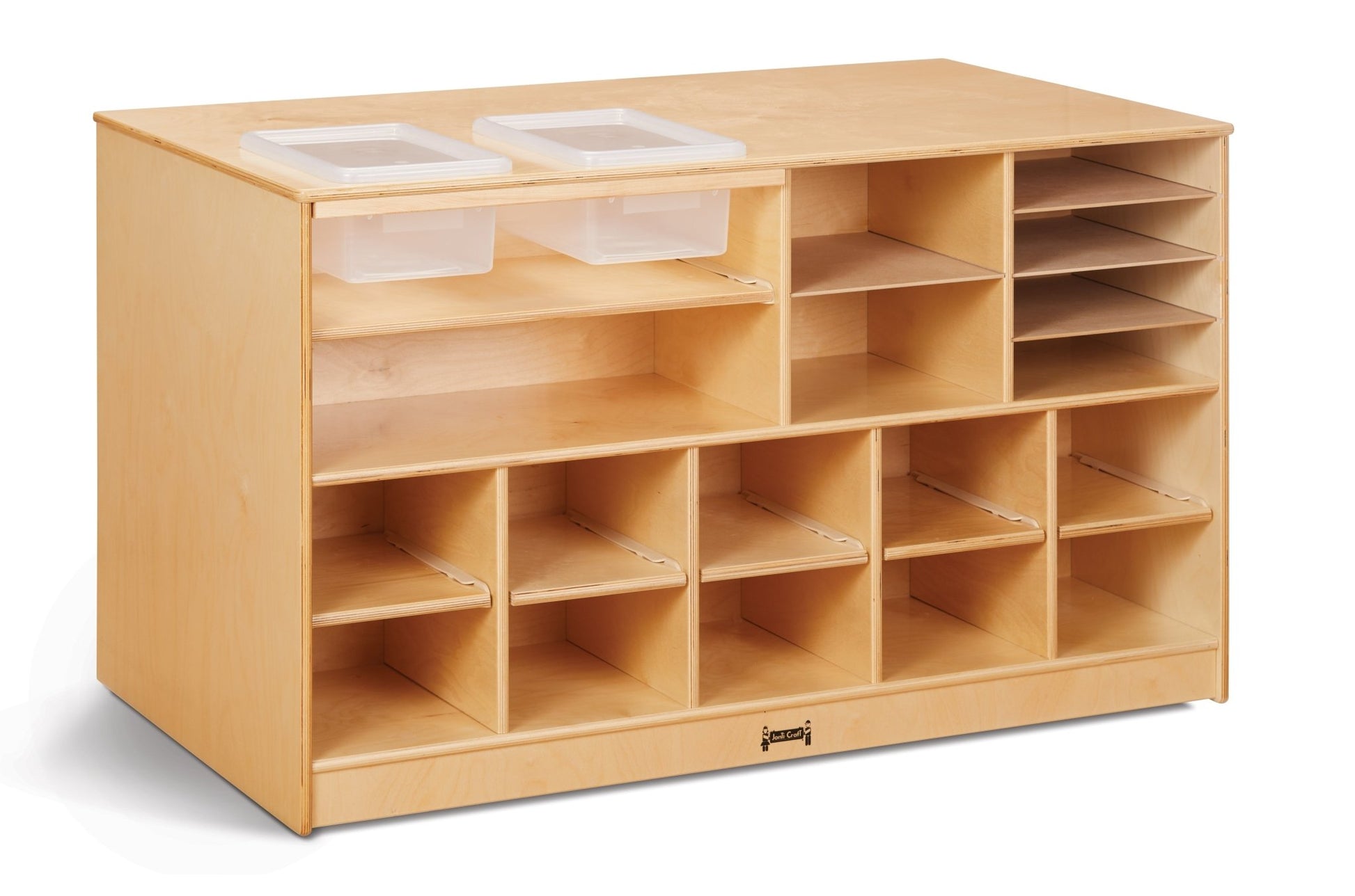 Jonti - Craft Mobile Twin Storage Island - with Clear Trays - SchoolOutlet