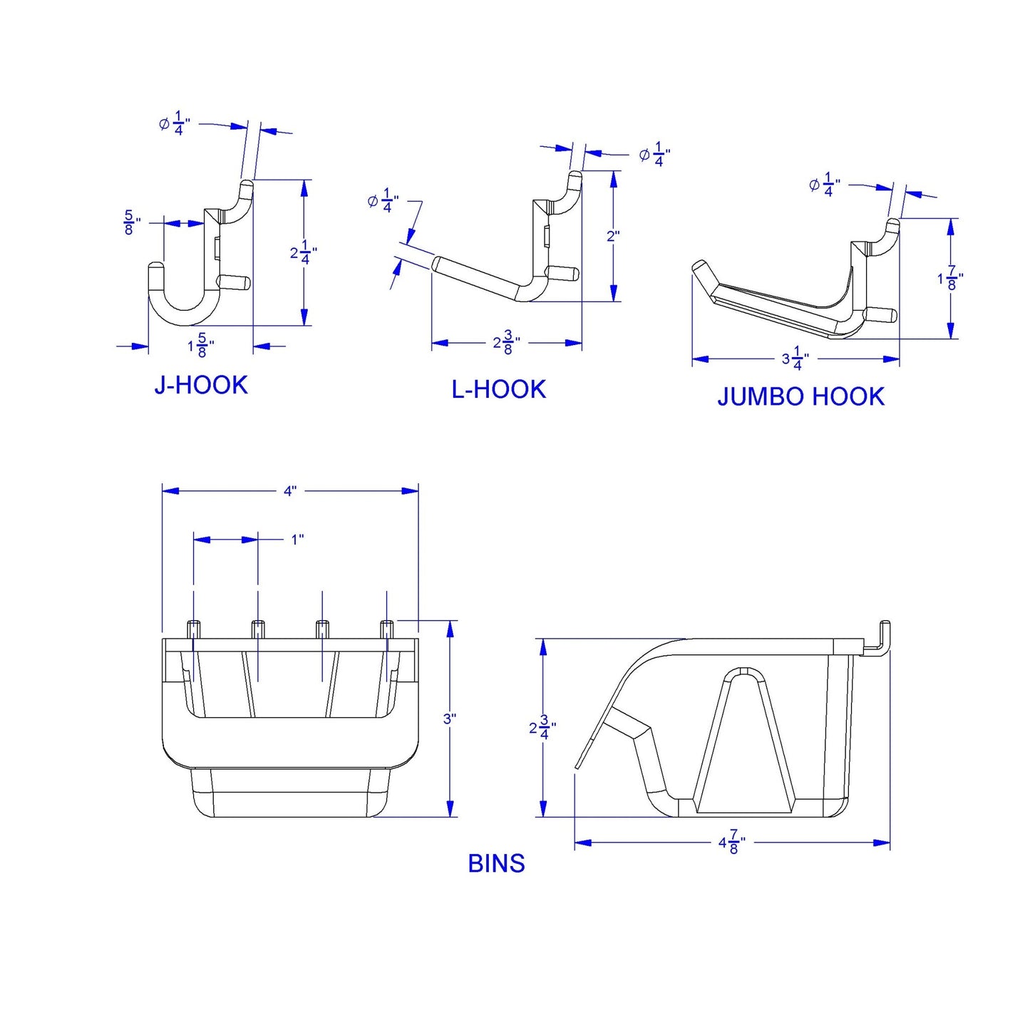 Jonti - Craft Pegboard Hooks & Bins - 43 Piece Set - SchoolOutlet
