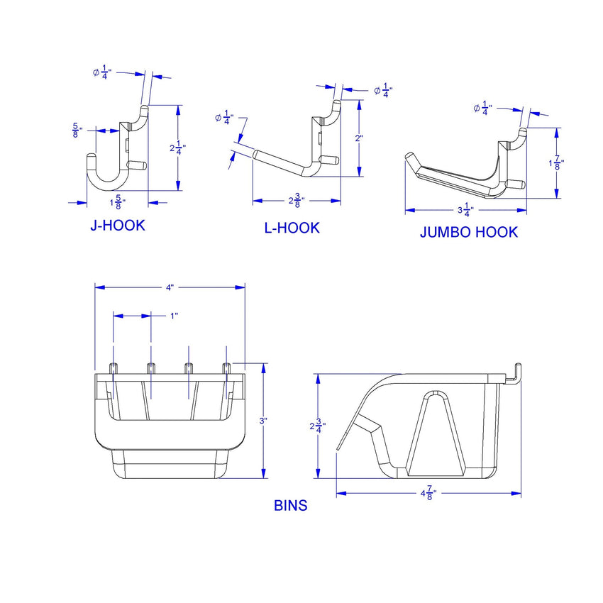Jonti - Craft Pegboard Hooks & Bins - 43 Piece Set - SchoolOutlet
