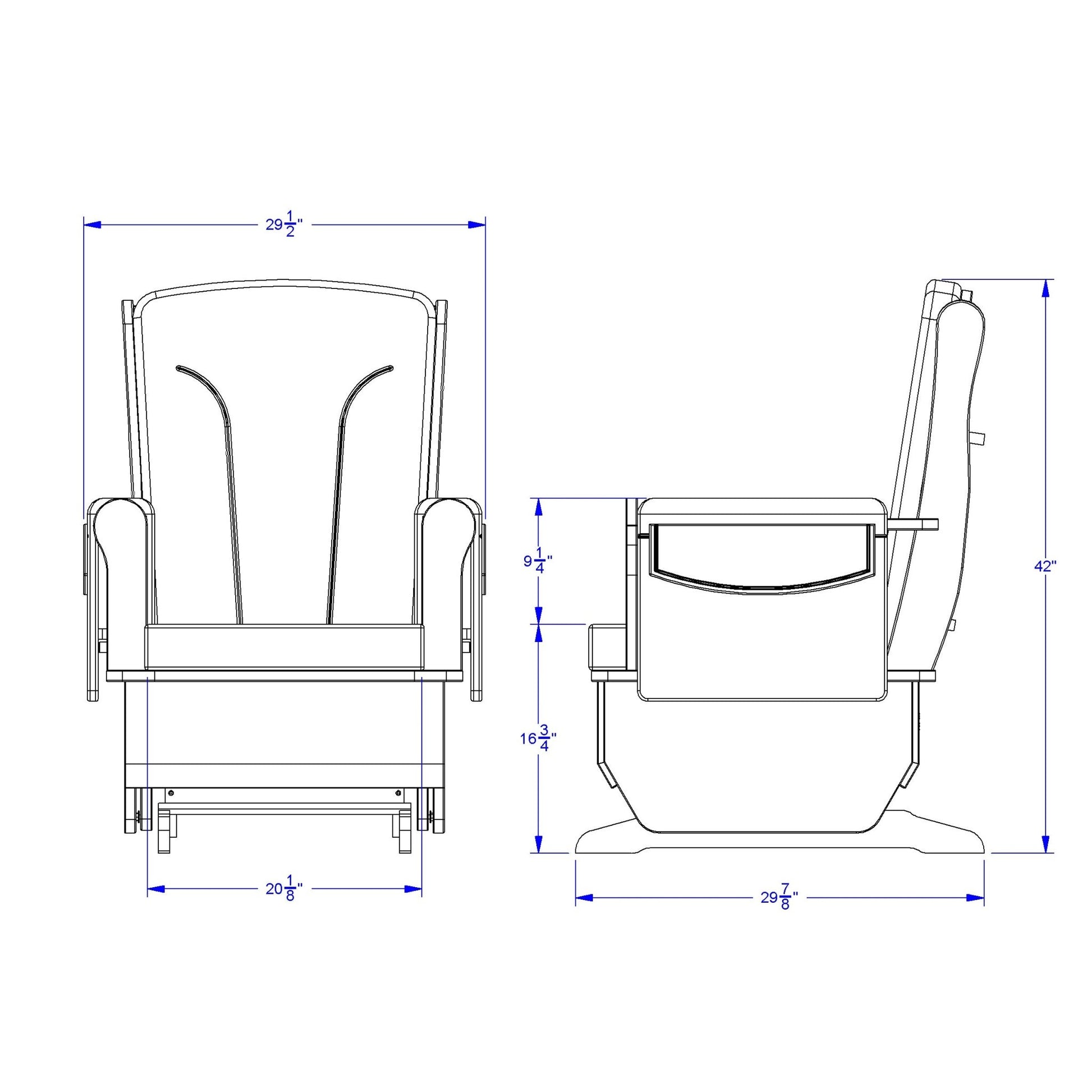 Jonti - Craft Glider Rocker - Blue Cushions - SchoolOutlet