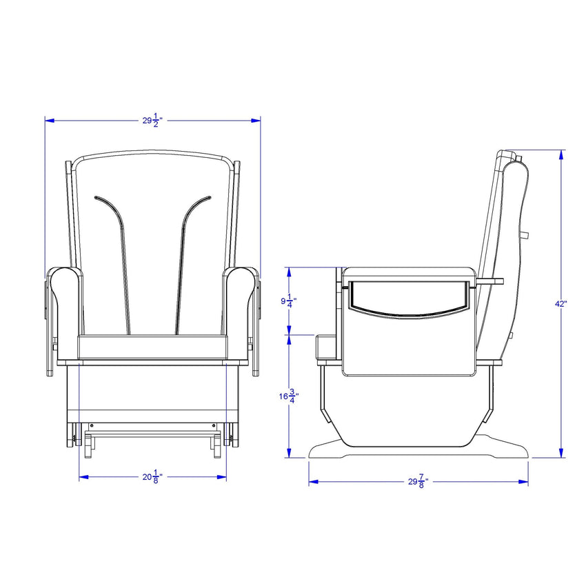 Jonti - Craft Glider Rocker - Blue Cushions - SchoolOutlet