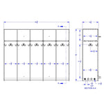 Jonti - Craft 5 Section Hanging Locker - without Tubs - SchoolOutlet