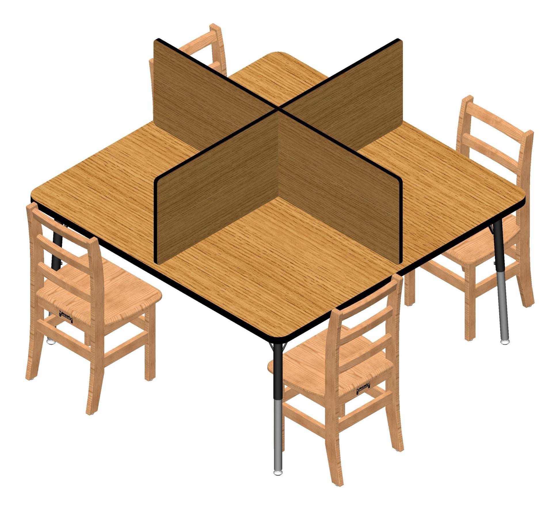 Berries Study Carrel - 4 Carrels - Small - SchoolOutlet