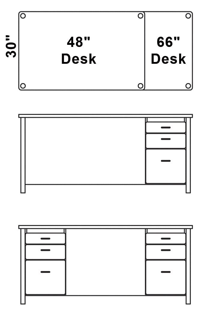 Berries Teachers' 66" Desk with 2 Pedestals - SchoolOutlet