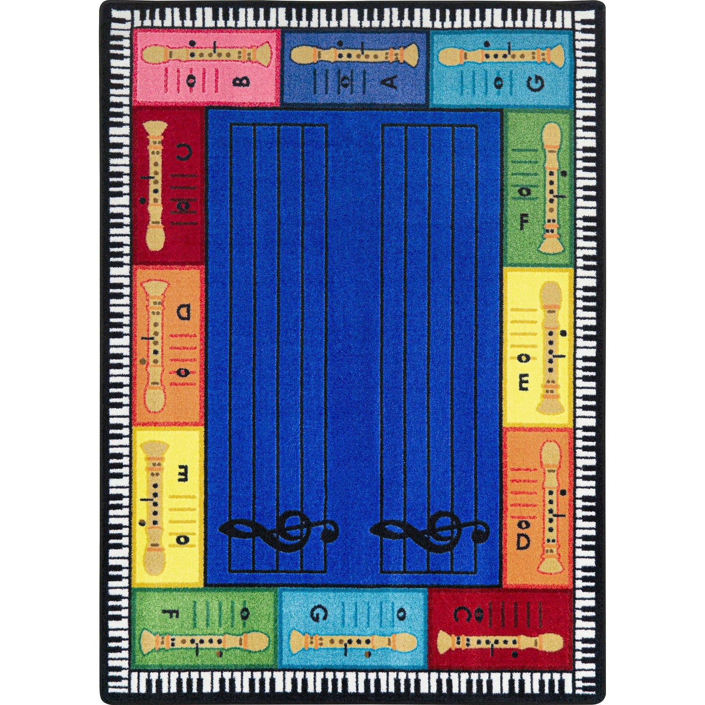 Joy Carpets Recorderific Rectangular Area Rug 7'8" x 10'9" in Multi Color (JOY - 2186D - 01) - SchoolOutlet