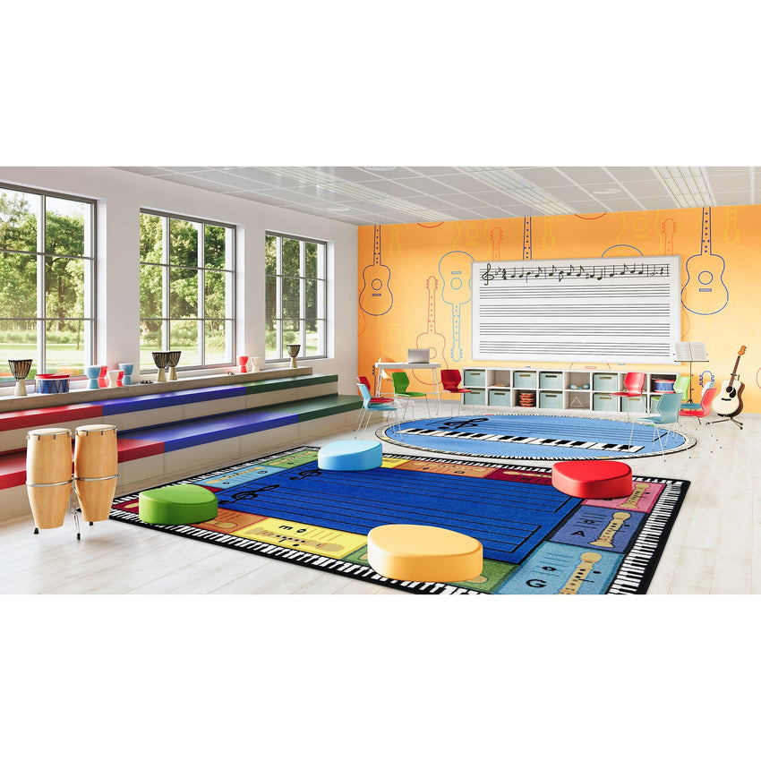 Joy Carpets Recorderific Rectangular Area Rug 10'9" x 13'2" in Multi Color (JOY - 2186G - 01) - SchoolOutlet
