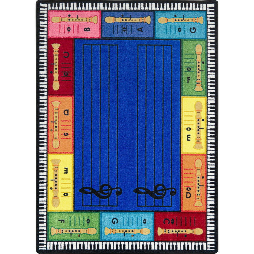 Joy Carpets Recorderific Rectangular Area Rug 10'9" x 13'2" in Multi Color (JOY - 2186G - 01) - SchoolOutlet