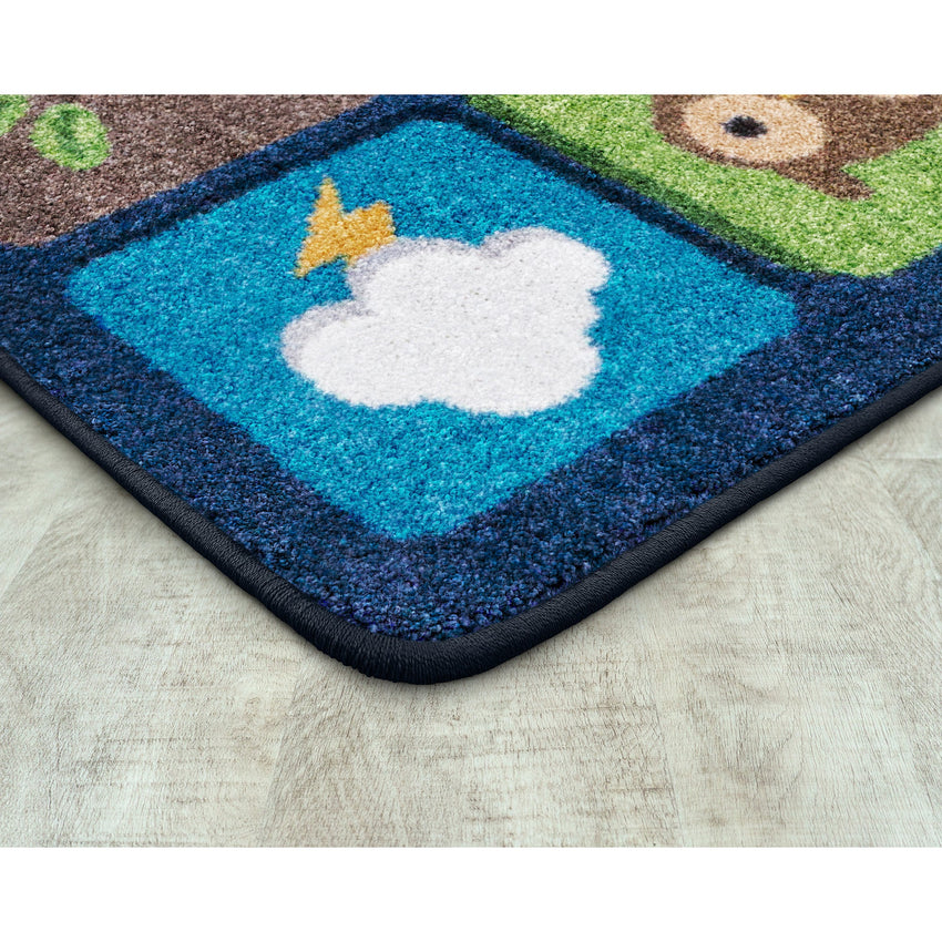 Joy Carpets Peaceful Planet Rectangular Area Rug 10'9" x 13'2" in Multi Color (JOY - 2207G - 01) - SchoolOutlet