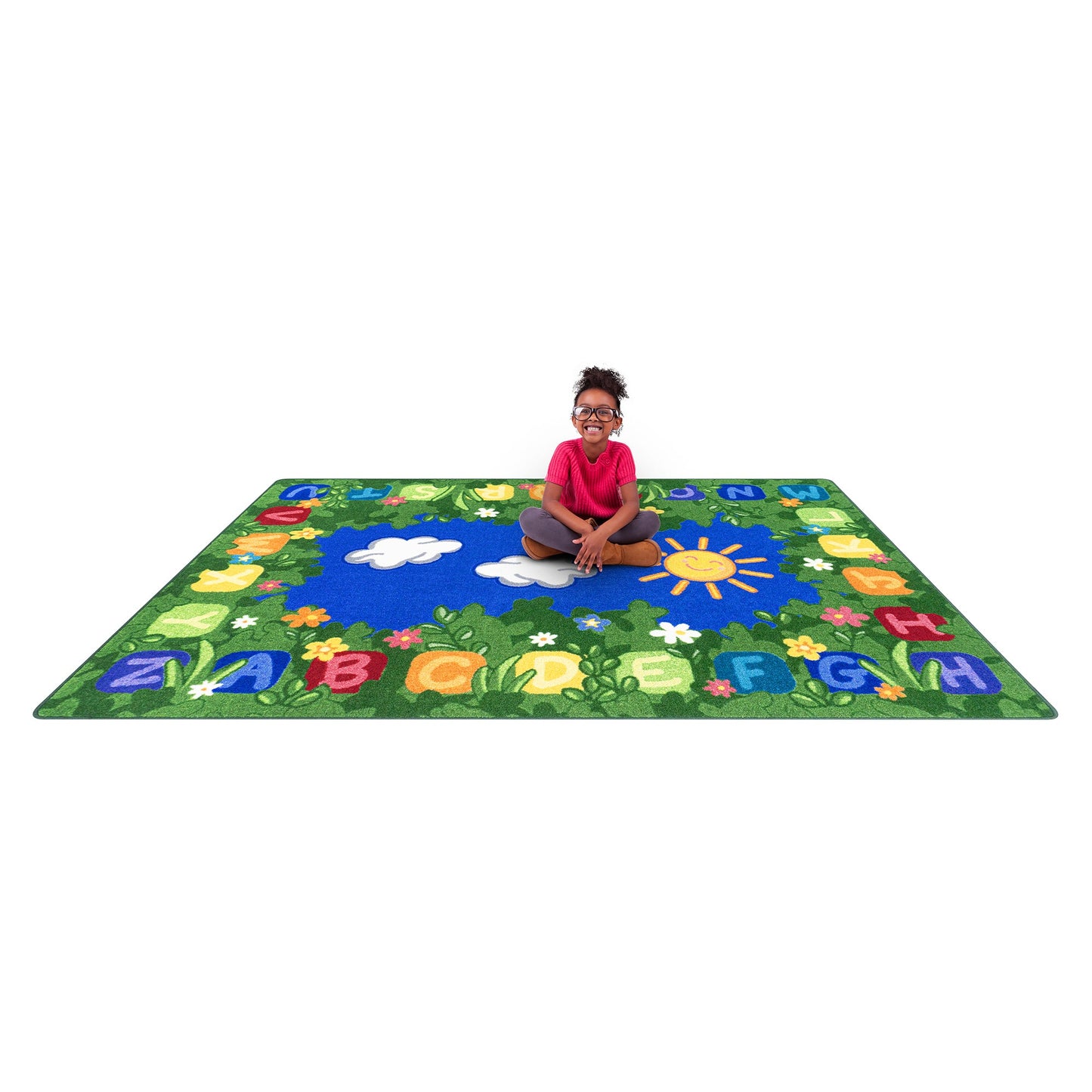 Joy Carpets Learning Garden Rectangular Area Rug 5'4" x 7'8" in Multi Color (JOY - 2208C - 01) - SchoolOutlet