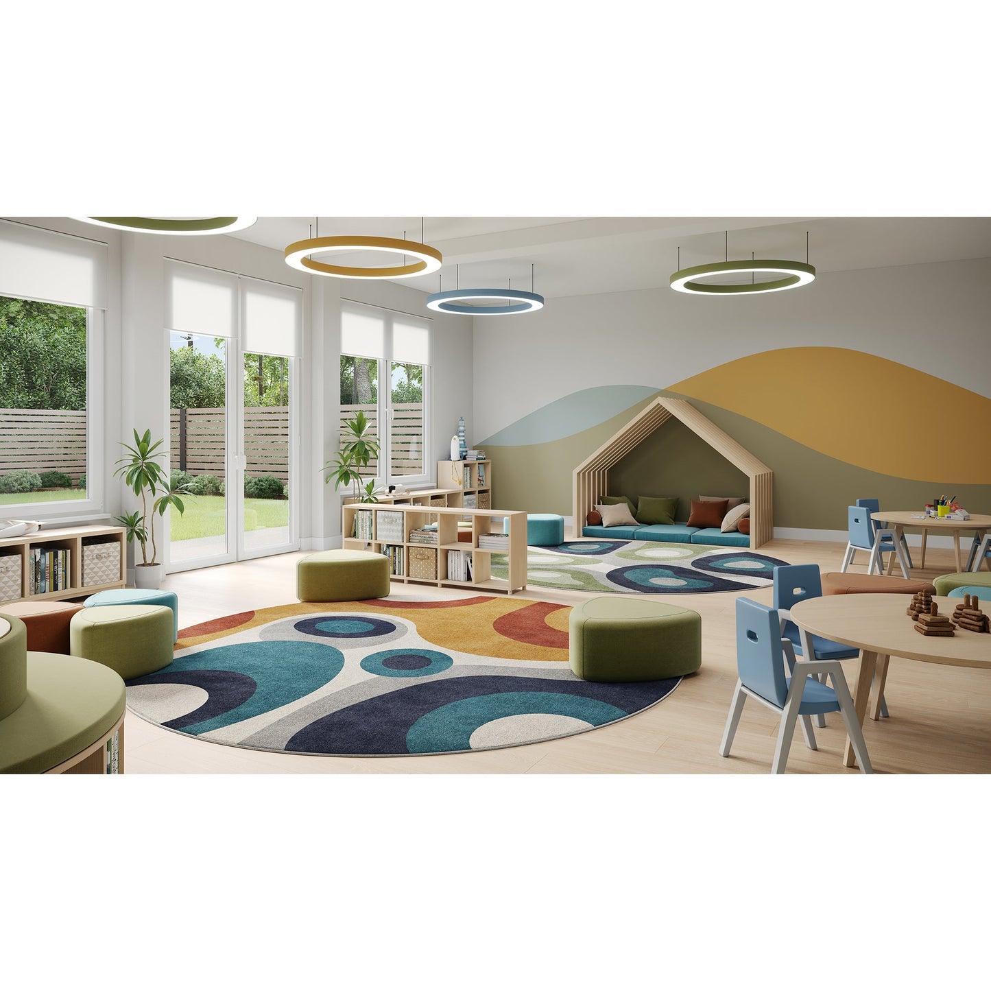 Joy Carpets Warm Embrace Round Area Rug 13'2" in Multi Color (JOY - 2211XLE - 01) - SchoolOutlet