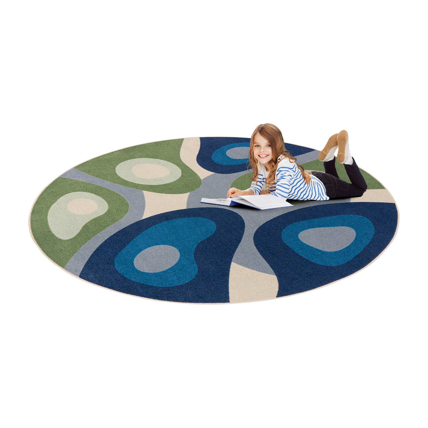 Joy Carpets Peaceful Meadow Round Area Rug 7'7" in Multi Color (JOY - 2212E - 01) - SchoolOutlet