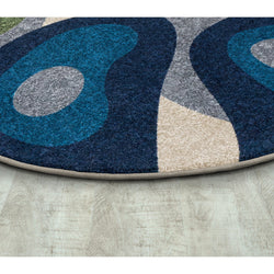 Joy Carpets Peaceful Meadow Round Area Rug 13'2" in Multi Color (JOY-2212XLE-01)