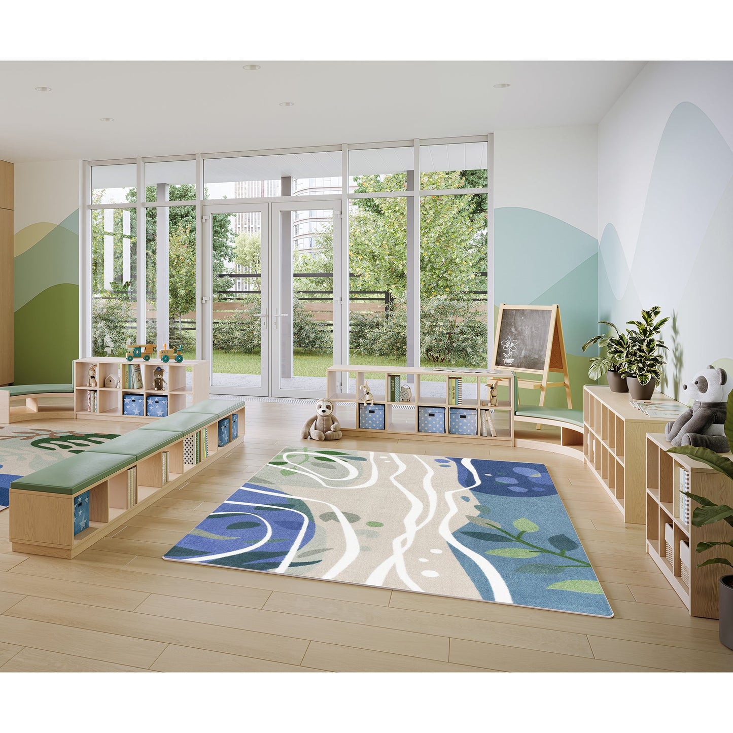 Joy Carpets Still Waters Rectangular Area Rug 5'4" x 7'8" in Multi Color (JOY - 2213C - 01) - SchoolOutlet