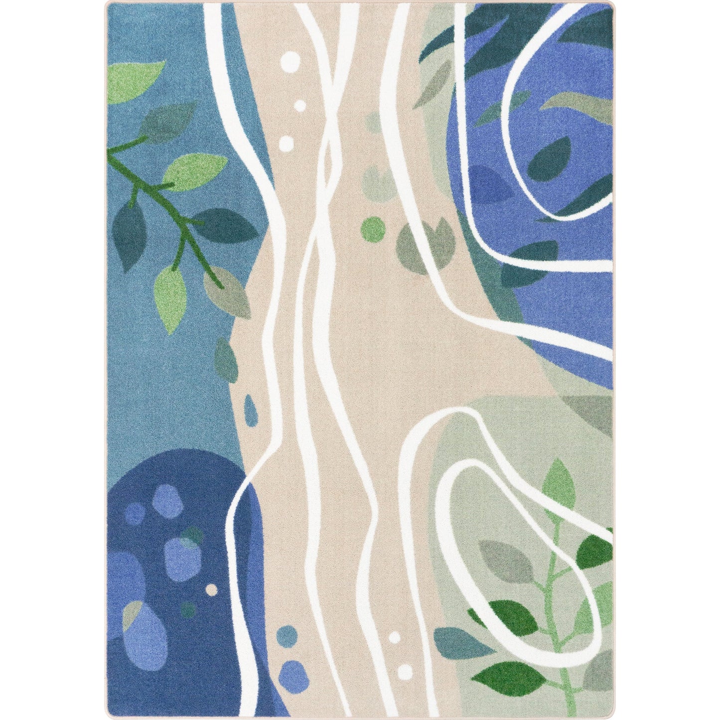 Joy Carpets Still Waters Rectangular Area Rug 5'4" x 7'8" in Multi Color (JOY - 2213C - 01) - SchoolOutlet
