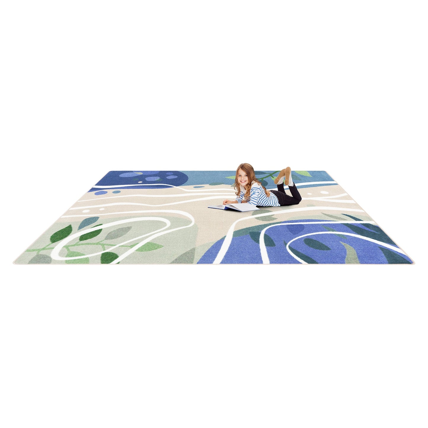 Joy Carpets Still Waters Rectangular Area Rug 7'8" x 10'9" in Multi Color (JOY - 2213D - 01) - SchoolOutlet