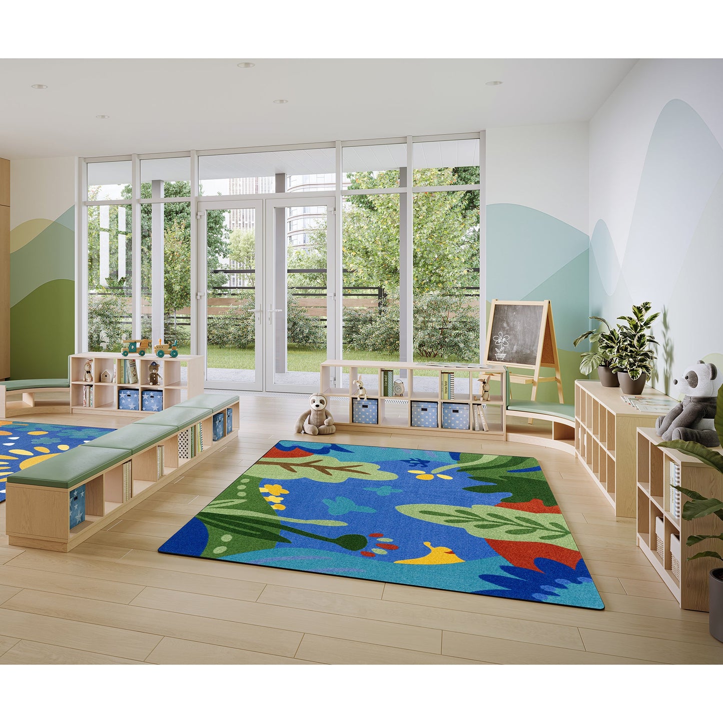 Joy Carpets Curious World Rectangular Area Rug 10'9" x 13'2" in Multi Color (JOY - 2217G - 01) - SchoolOutlet