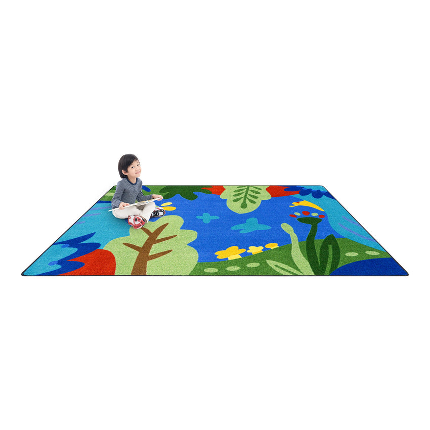 Joy Carpets Curious World Rectangular Area Rug 10'9" x 13'2" in Multi Color (JOY - 2217G - 01) - SchoolOutlet