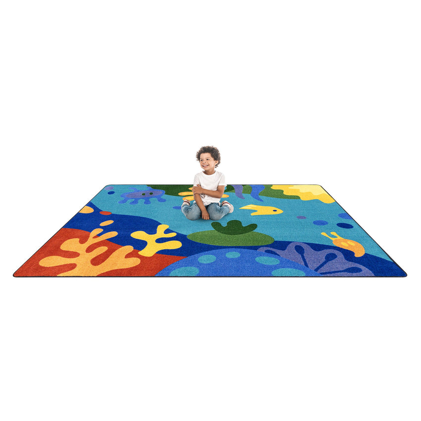 Joy Carpets Just Pretend Rectangular Area Rug 5'4" x 7'8" in Multi Color (JOY - 2218C - 01) - SchoolOutlet