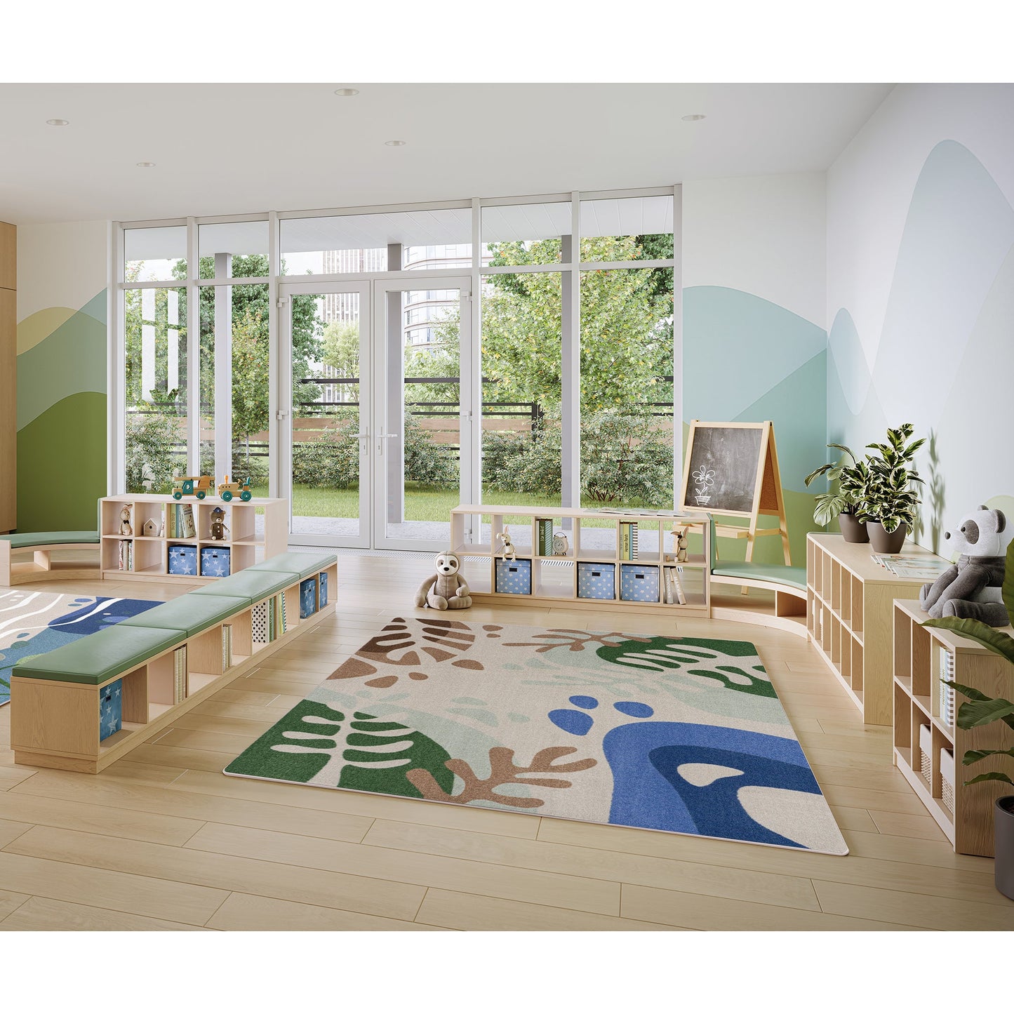 Joy Carpets Nature Forms Rectangular Area Rug 10'9" x 13'2" in Multi Color (JOY - 2219G - 01) - SchoolOutlet