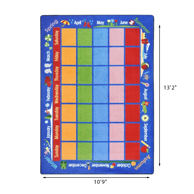 Joy Carpets Celebrations Calendar Rug 10'9" x 13'2" Multicolor Area Rug (1627G) - SchoolOutlet