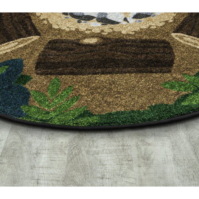 Joy Carpets Campfire Fun 5'4" Round Area Rug in Color Multi (JOY - 2015H) - SchoolOutlet