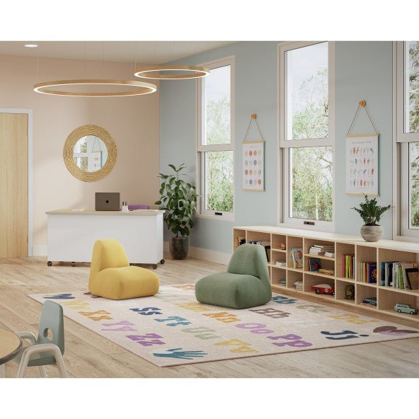 Joy Carpets Alphabet for Everyone 5'4" x 7'8" Rectangle Area Rug in Color Multi (JOY - 2174C - 02) - SchoolOutlet