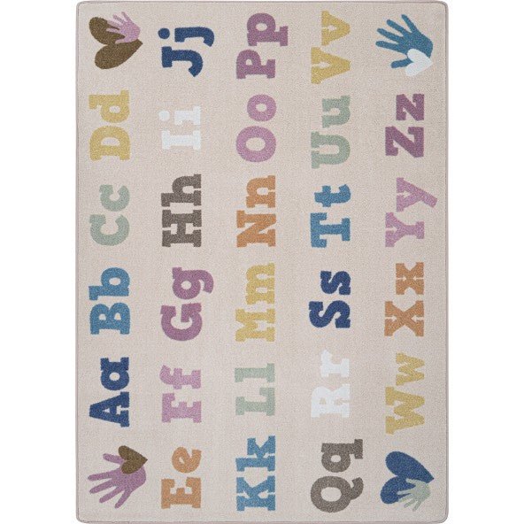 Joy Carpets Alphabet for Everyone 5'4" x 7'8" Rectangle Area Rug in Color Multi (JOY - 2174C - 02) - SchoolOutlet