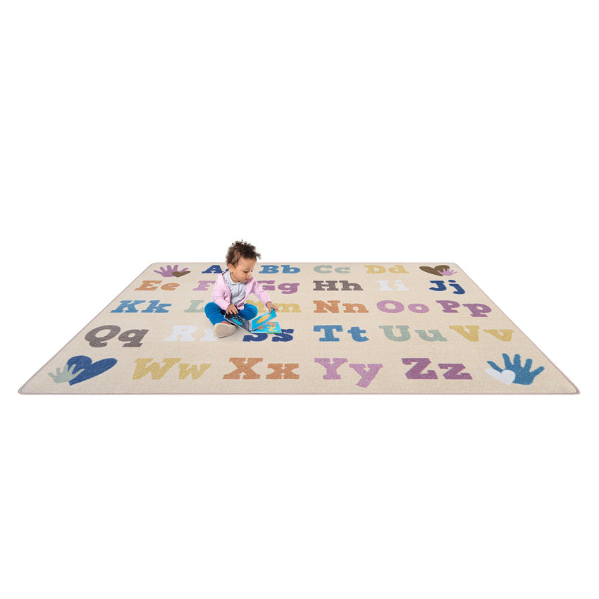 Joy Carpets Alphabet for Everyone 10'9" x 13'2" Area Rug in Color Multi (JOY - 2174G - 02) - SchoolOutlet
