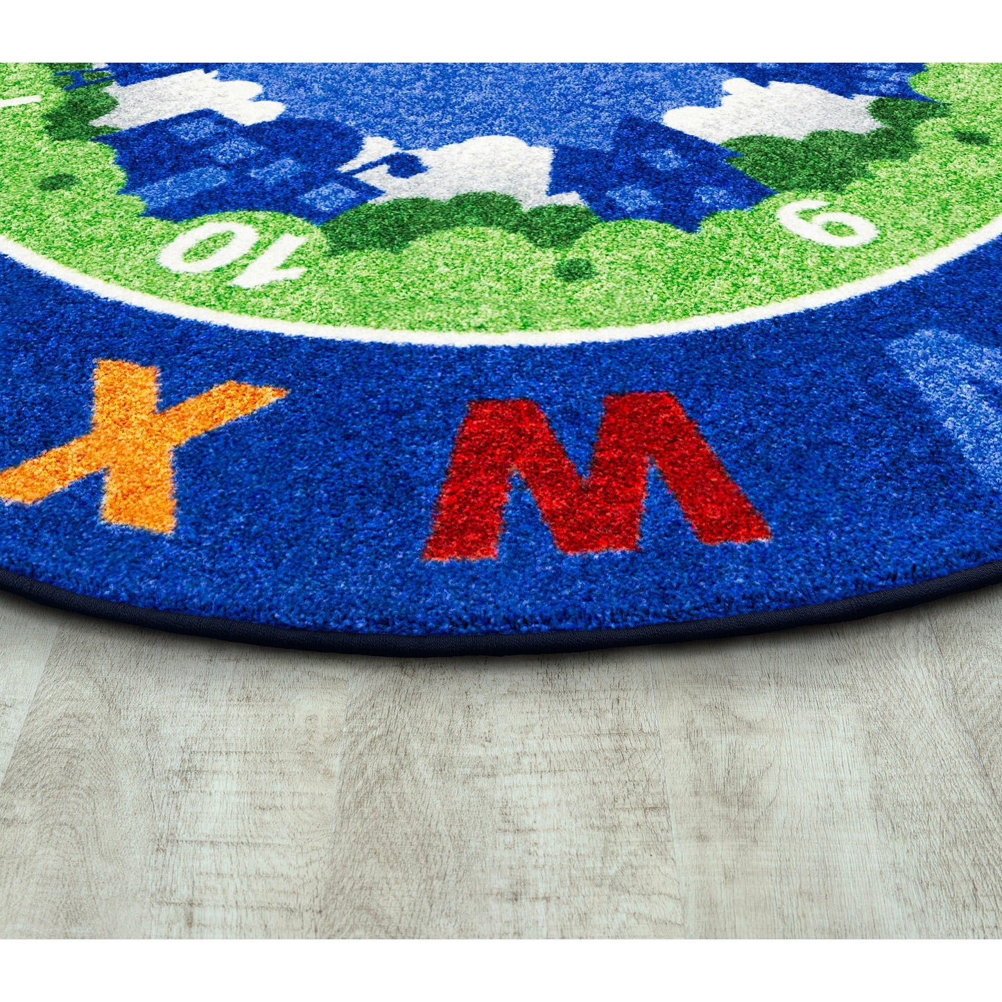 Joy Carpets Beautiful Day for Learning 7'8" x 10'9" Oval Area Rug in Color Multi - SchoolOutlet