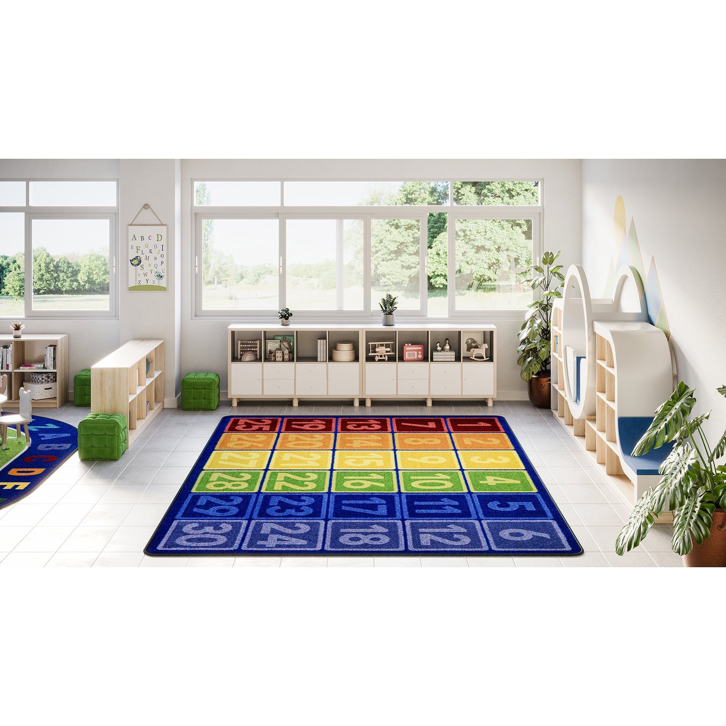 Joy Carpets I Can Count 7'8" x 10'9" Rectangle Area Rug in Color Multi (JOY - 2181D) - SchoolOutlet