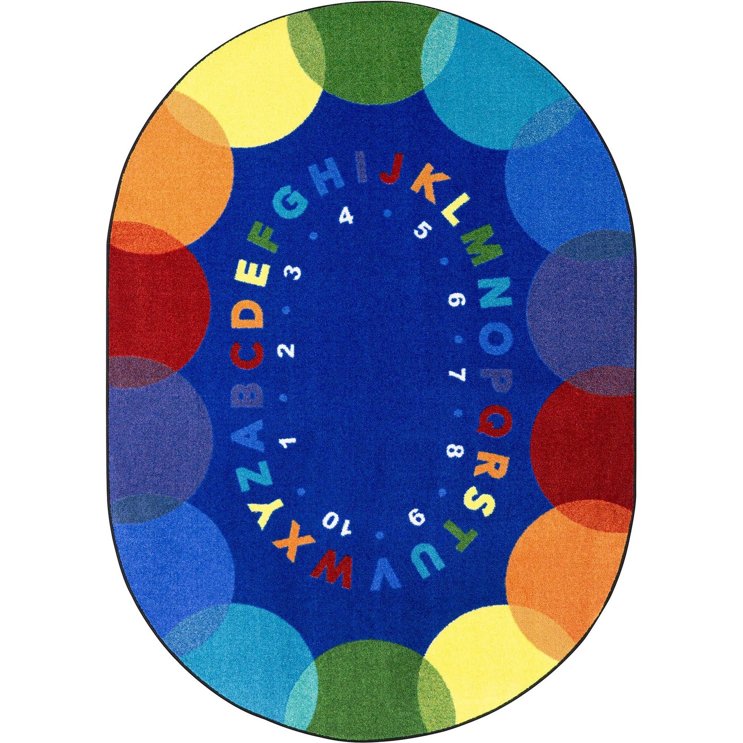 Joy Carpets Take A Seat 7'8" x 10'9" Oval Area Rug in Color Multi (JOY - 2182DD) - SchoolOutlet