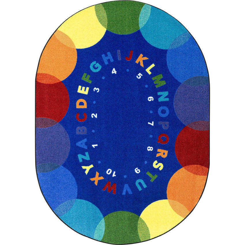 Joy Carpets Take A Seat 10'9" x 13'2" Oval Area Rug in Color Multi (JOY - 2182GG) - SchoolOutlet