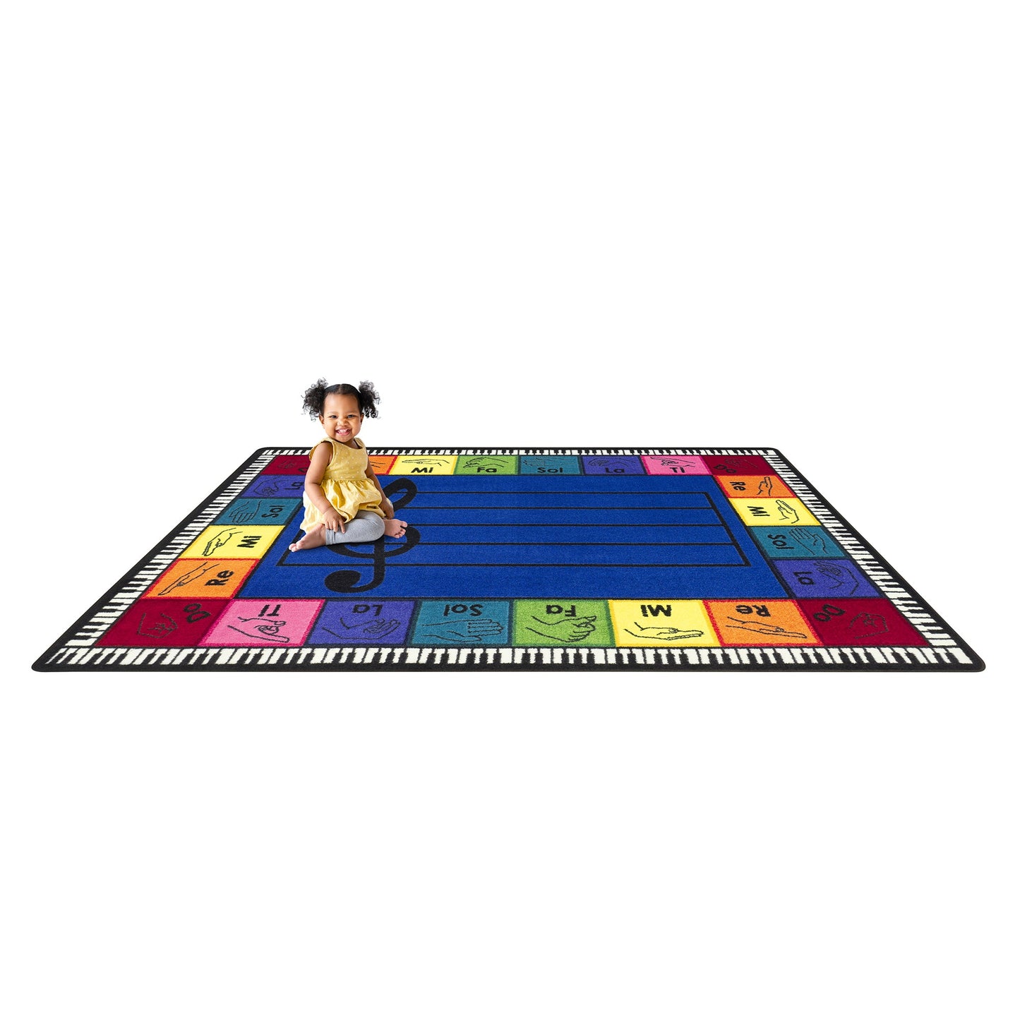 Joy Carpets Pitch Perfect 7'8" x 10'9" Rectangle Area Rug in Color Multi (JOY - 2183D) - SchoolOutlet