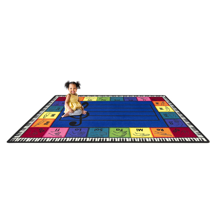 Joy Carpets Pitch Perfect 10'9" x 13'2" Rectangle Area Rug in Color Multi (JOY - 2183G) - SchoolOutlet