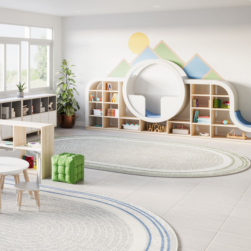 Joy Carpets Cozy Corner 3'10" x 5'4" Oval Area Rug (JOY - 2185BB) - SchoolOutlet