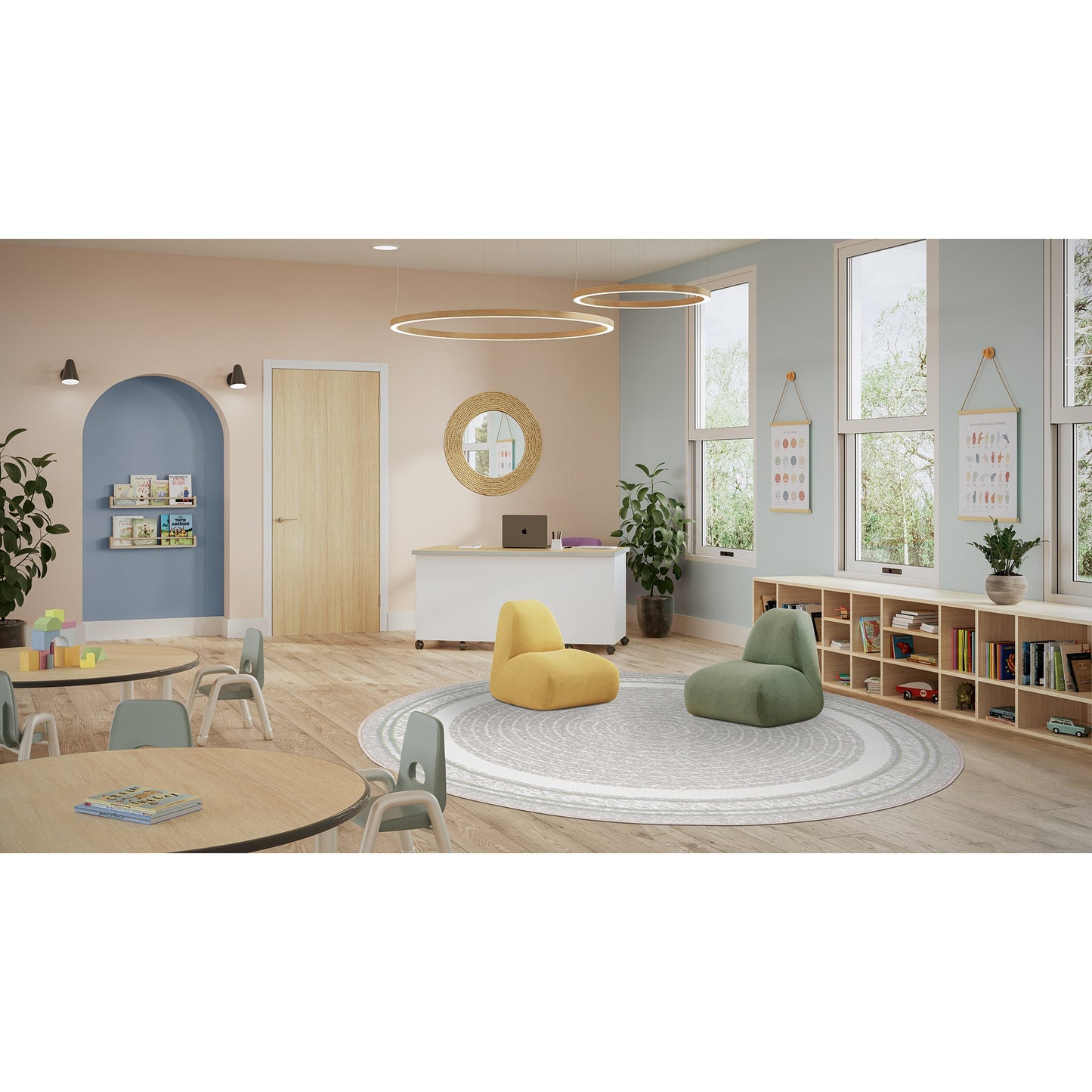 Joy Carpets Cozy Corner 5'4" Round Area Rug (JOY - 2185H) - SchoolOutlet