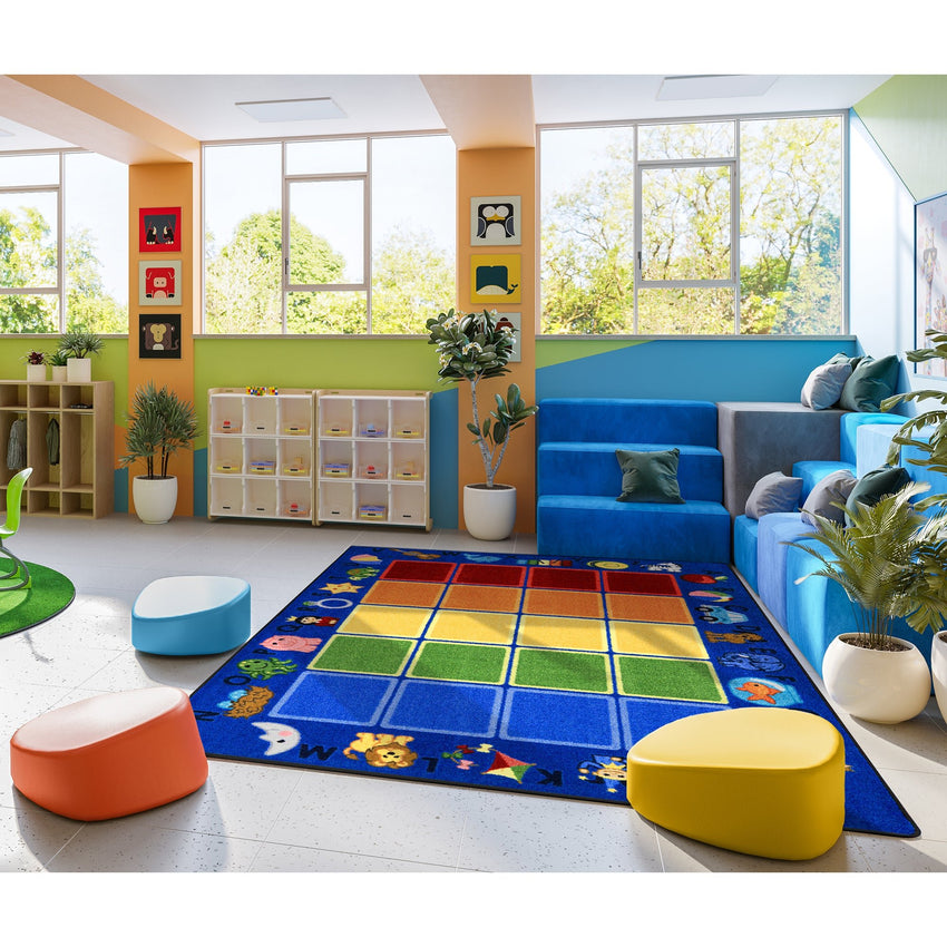 Joy Carpets Smart Start 7'8" x 10'9" Rectangle Area Rug in Color Multi (JOY - 2187D - 01) - SchoolOutlet