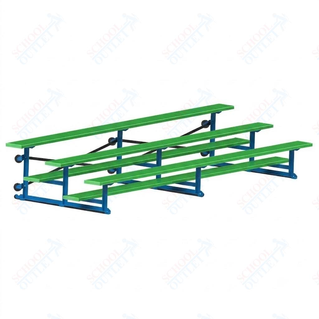 Jaypro Sports Bleacher - 3 Row - Tip & Roll, Single Foot Plank, Powder Coated - 15' L (BLCH-3TRGPC)