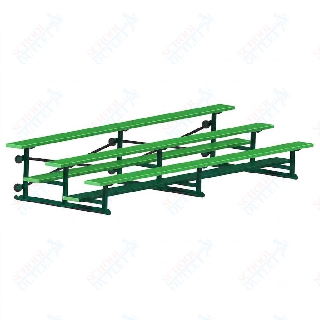 Jaypro Sports Bleacher - 3 Row - Tip & Roll, Single Foot Plank, Powder Coated - 15' L (BLCH-3TRGPC)