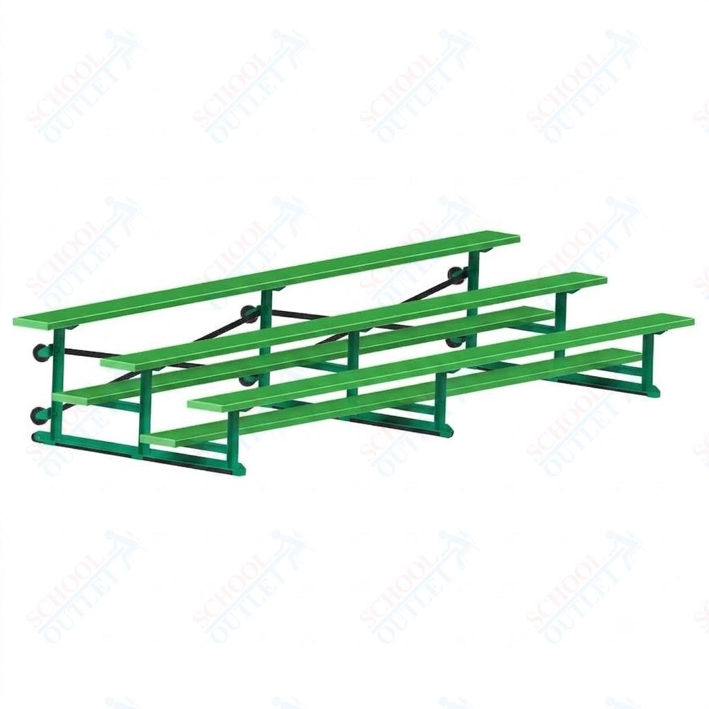 Jaypro Sports Bleacher - 3 Row - Tip & Roll, Single Foot Plank, Powder Coated - 15' L (BLCH-3TRGPC)