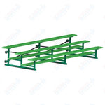 Jaypro Sports Bleacher - 3 Row - Tip & Roll, Single Foot Plank, Powder Coated - 15' L (BLCH-3TRGPC)