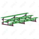 Jaypro Sports Bleacher - 3 Row - Tip & Roll, Single Foot Plank, Powder Coated - 15' L (BLCH-3TRGPC)