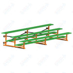 Jaypro Sports Bleacher - 3 Row - Tip & Roll, Single Foot Plank, Powder Coated - 15' L (BLCH-3TRGPC)