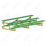 Jaypro Sports Bleacher - 3 Row - Tip & Roll, Single Foot Plank, Powder Coated - 15' L (BLCH-3TRGPC)