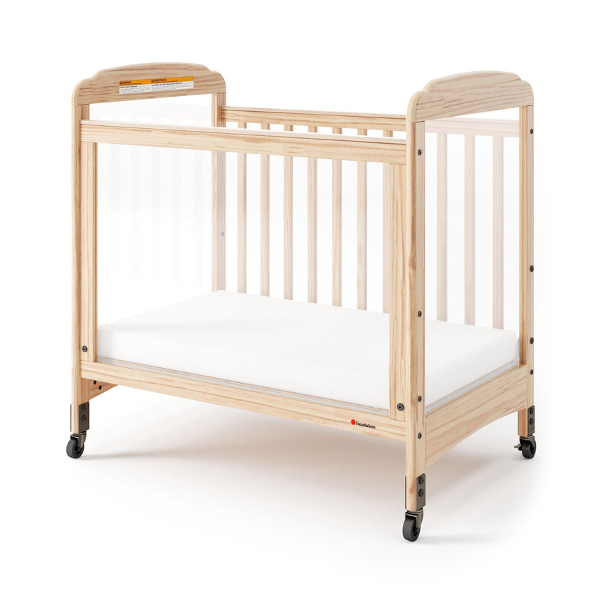 Foundations - Next Gen Serenity SafeReach Side Gate Compact Crib - Clearview (Both Ends) Natural (FOU-2538040)