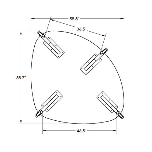 Allied Innovation-X Interactive Lens Shaped Dry Erase Collaborative Table - 59"W x 59"D x 30"H (ALD-AIXLENS-LG30DE-CA)