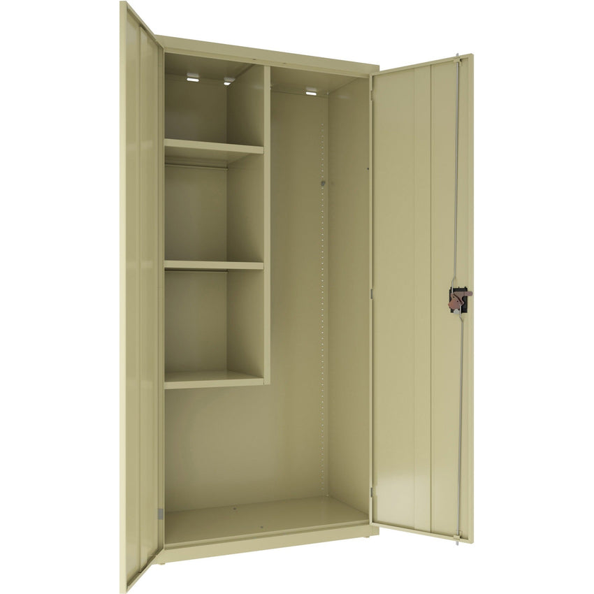 Lorell Fortress Series Janitorial Cabinet Steel 4 Shelves 3 - Point Locking System 72 Inch Height (LLR - LLR0001X) - SchoolOutlet