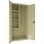 Lorell Fortress Series Janitorial Cabinet Steel 4 Shelves 3 - Point Locking System 72 Inch Height (LLR - LLR0001X) - SchoolOutlet