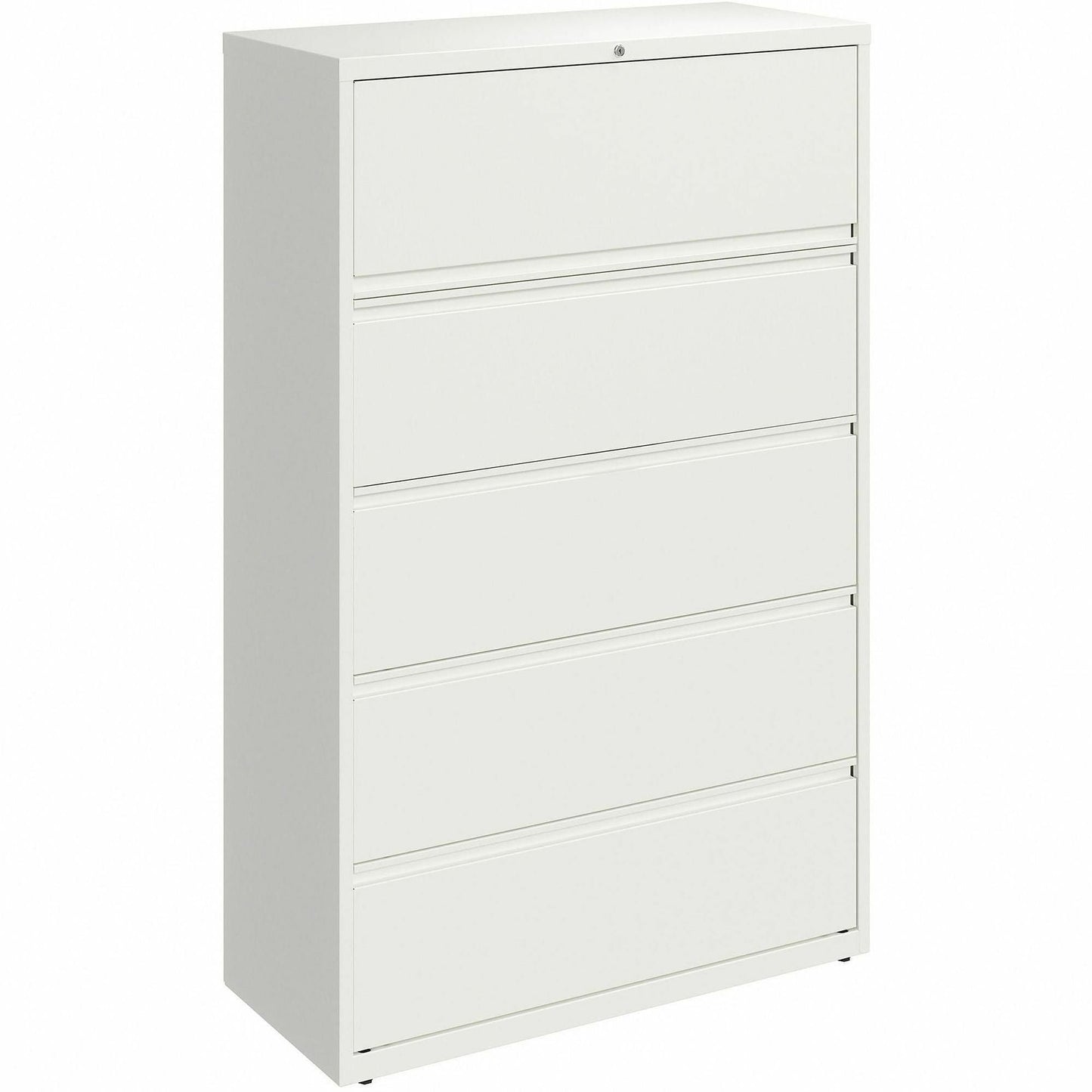 Lorell Fortress Series 5 - Drawer Lateral File with Roll - out Posting Shelf White Steel 42"W x 18.6"D x 67.6"H (LLR - FRT - LF42 - 5D676) - SchoolOutlet