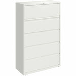 Lorell Fortress Series 5 - Drawer Lateral File with Roll - out Posting Shelf White Steel 42